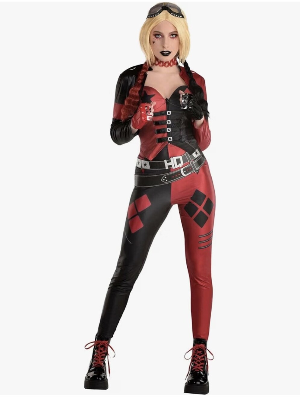 DC Comics Red and Black Harley Quinn Jumpsuit Inflatable Mallet Included